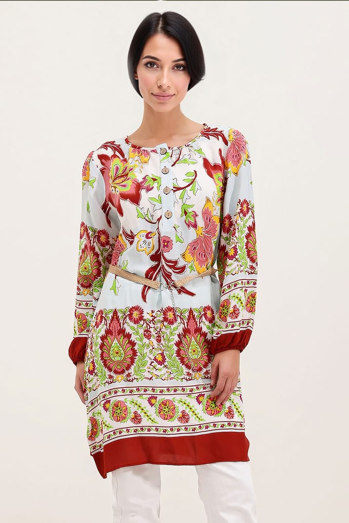Bloemige Mini-jurk met Strik