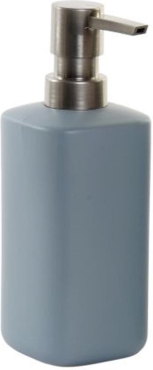 Items Zeeppompje - 19 cm - polystone - lichtgrijs/zilver - 300 ml - navulbaar - toilet/badkamer
