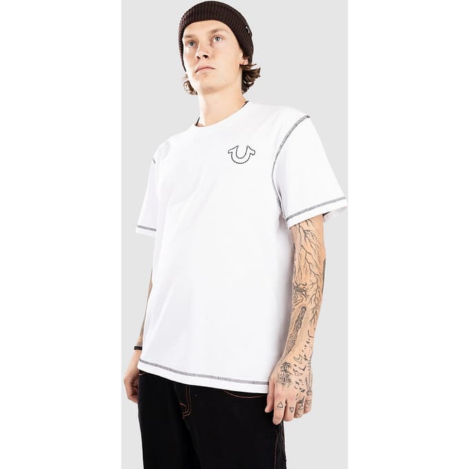 True Religion Flatlock T-Shirt wit