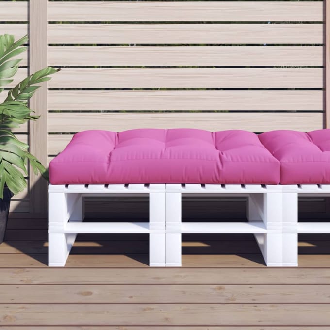 vidaXL - Palletkussen - 120x80x12 - cm - stof - roze