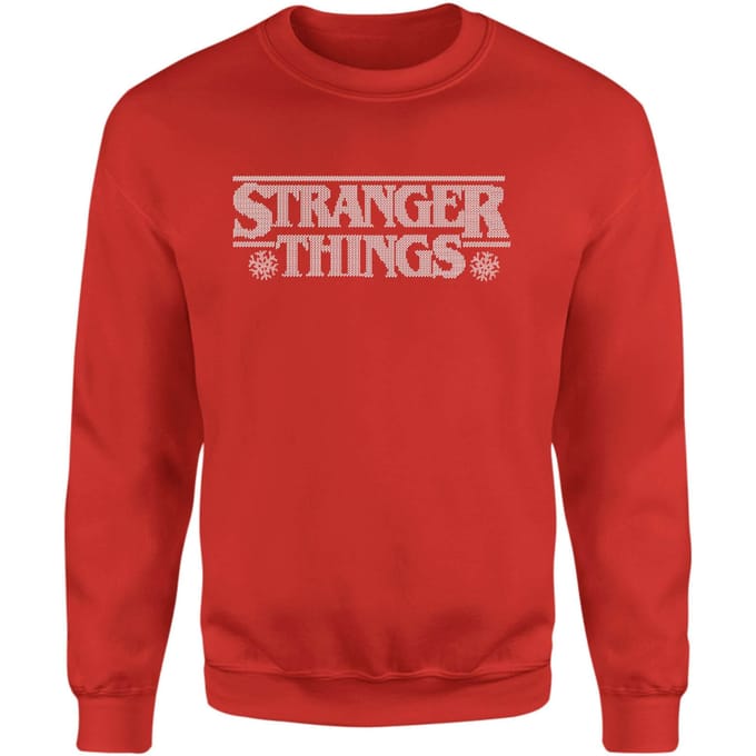 Stranger Things Fairisle Logo Christmas Jumper - Red - XL
