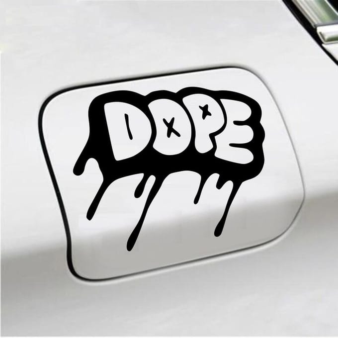 Bumpersticker - Dope - 12,3 X 14,8 - Zwart