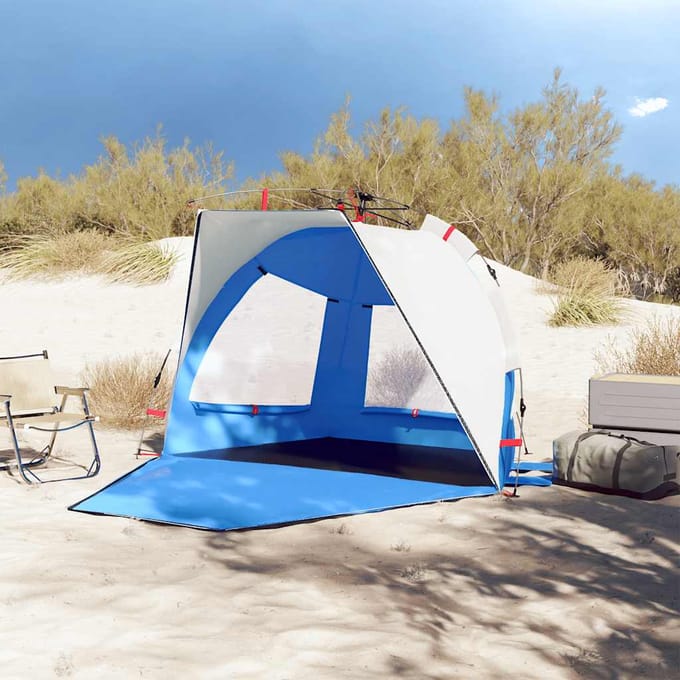 vidaXL - Strandtent - 2-persoons - waterdicht - snelontgrendeling - azuurblauw
