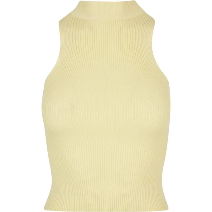 Urban Classics - Short Rib Knit Turtleneck Mouwloze top - 3XL - Geel