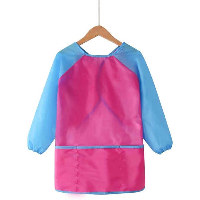 Tablier Peinture Imperméable pour Enfants Bview Art avec Manches Longues blue