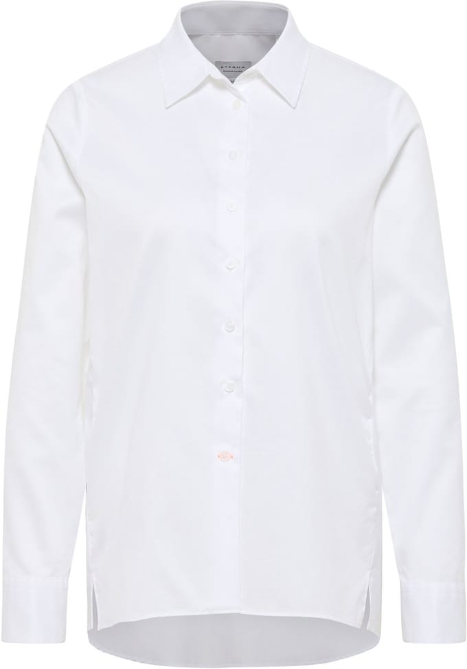 ETERNA 1863 dames blouse A-lijn - twill satijnbinding - wit