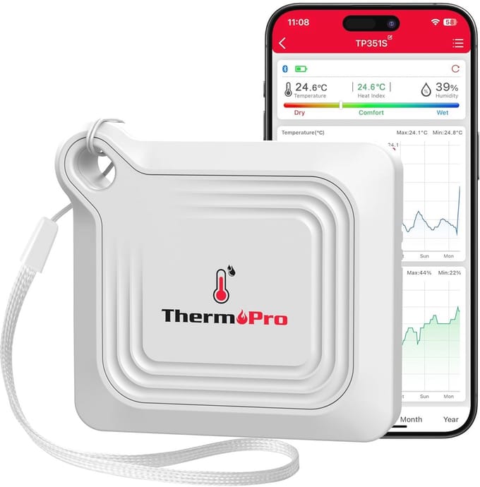Hygrometer en Thermometer met Bluetooth voor Binnenruimtes