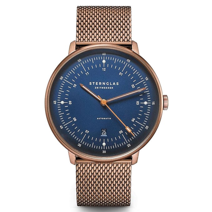 Sternglas Hamburg Dark Blue Bronze Milanaise Automatic S02-HH27-MI11