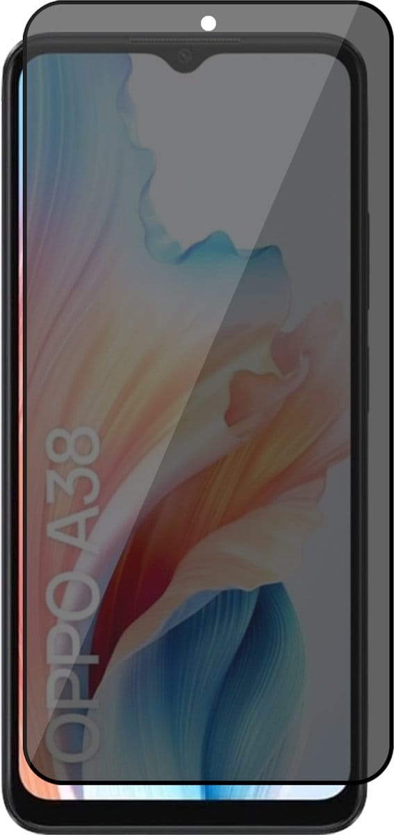 Privacy Screenprotector geschikt voor Oppo A38 / A18 - Volledig Dekkend Glas Screen Protector