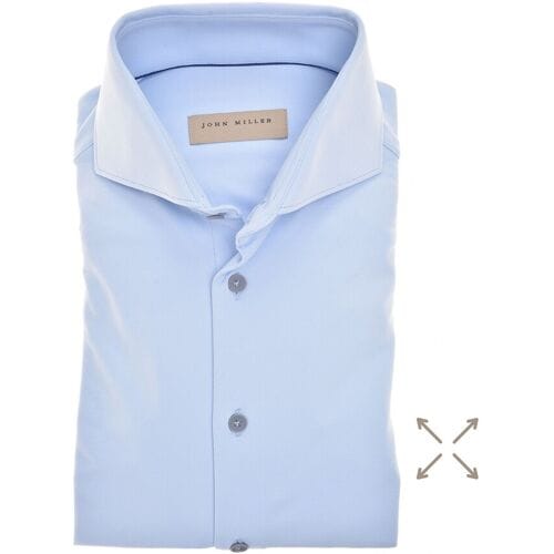 John Miller Overhemd Solid Color Hyperstretch Licht Blauw / male