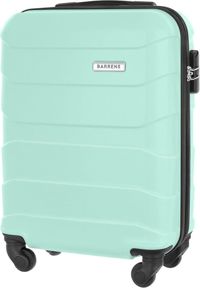Harde Cabinekoffer 55 x 40 x 20 cm - Bordeauxrood en Mint - Ideaal voor Handbagage