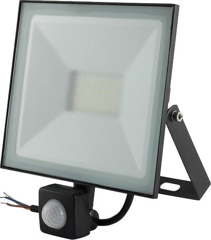 LED Bouwlamp Zwart met Sensor 50 Watt- 3000K - IP66 - Crius