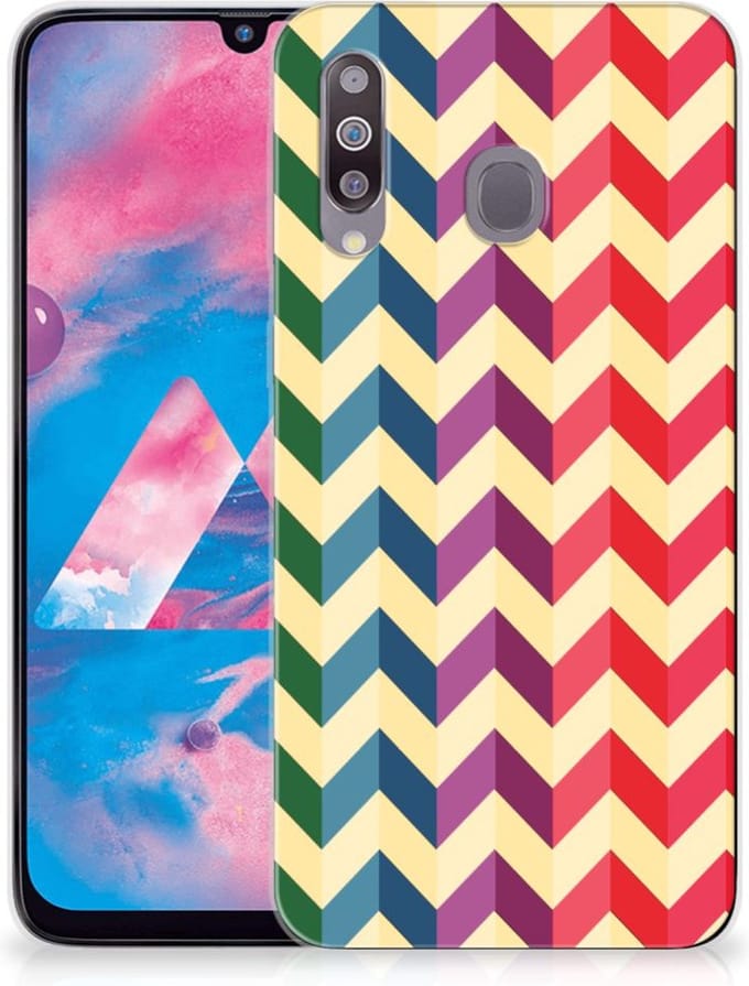 Samsung Galaxy M30 TPU bumper Zigzag Multi Color