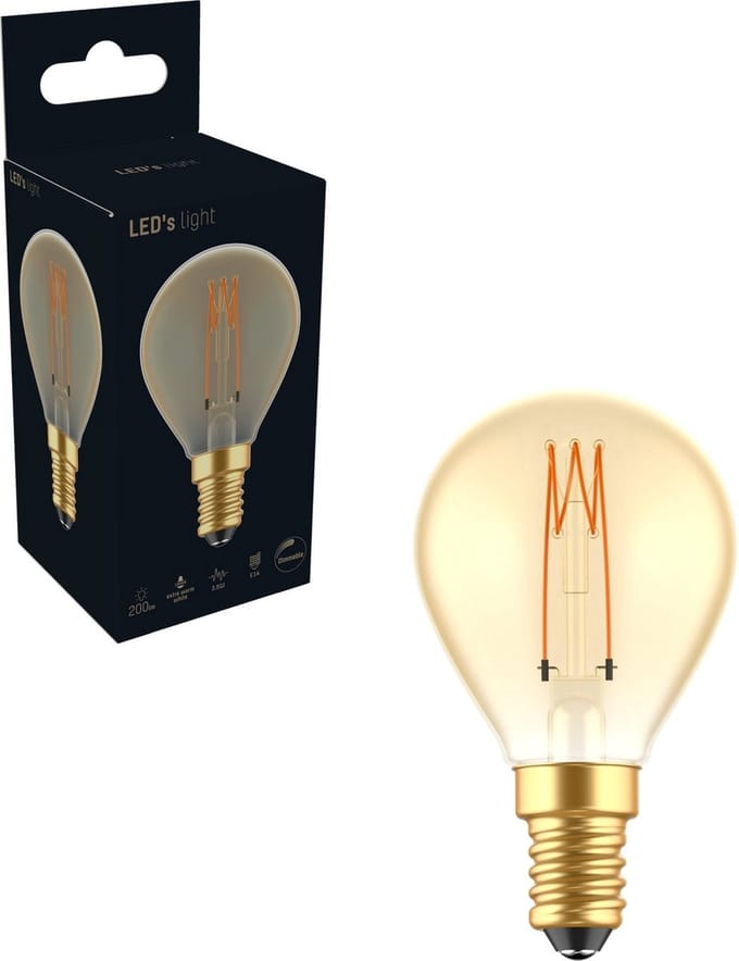 LED's Light LED Lamp goud E14 - Gloeilamp design - Dimbaar extra warm wit - 1800K - Ledlampen