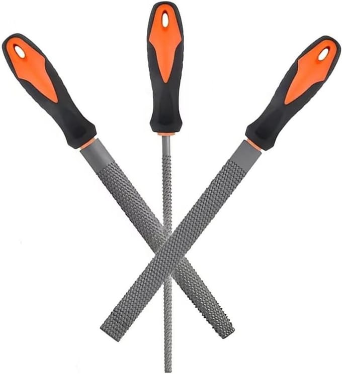 Houtrasp Set - Raspen Kit - Houtbewerking - Rubberen Handgrepen - 8 Inch - Oranje