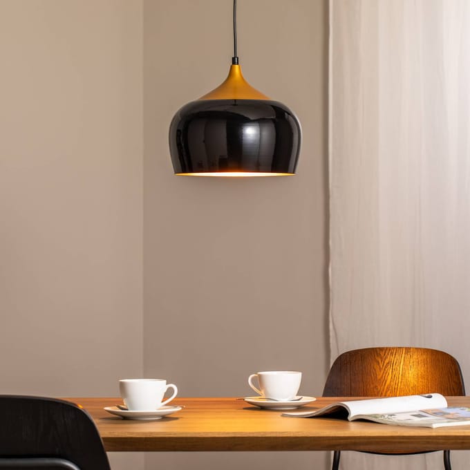 Opviq Berceste 212-S hanglamp Ø30cm zwart/goud
