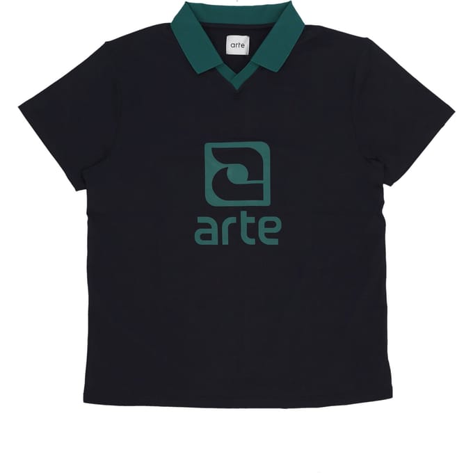 Polo Sleeve Corta Man Logo Collar Tee zwart/groen