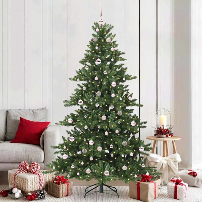 vidaXL - Kunstmatige - Hinged - Kerstboom - Groen - 210 - cm - PVC - en - Staal