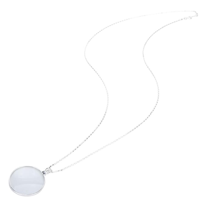 5X Legering Ketting Vergrootglas Draagbaar Lees Hanger Vergrootglas met KettingZilver zilver