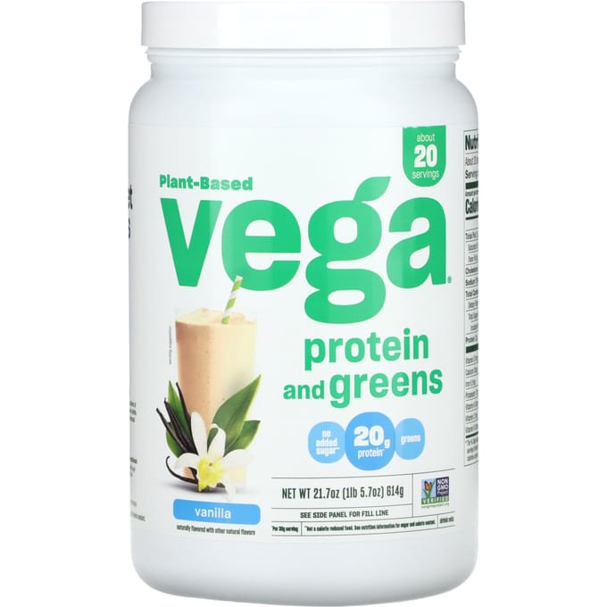 Vega, Plantaardig, Eiwitten en Groenten, Vanille, 1 lb 5.7 oz (614 g)