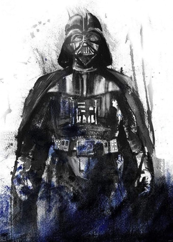 Fotobehang - Star Wars Watercolor Vader 200x280cm - Vliesbehang