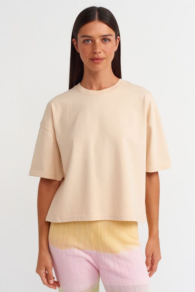 Oversized Katoenen Crew Neck T-Shirt