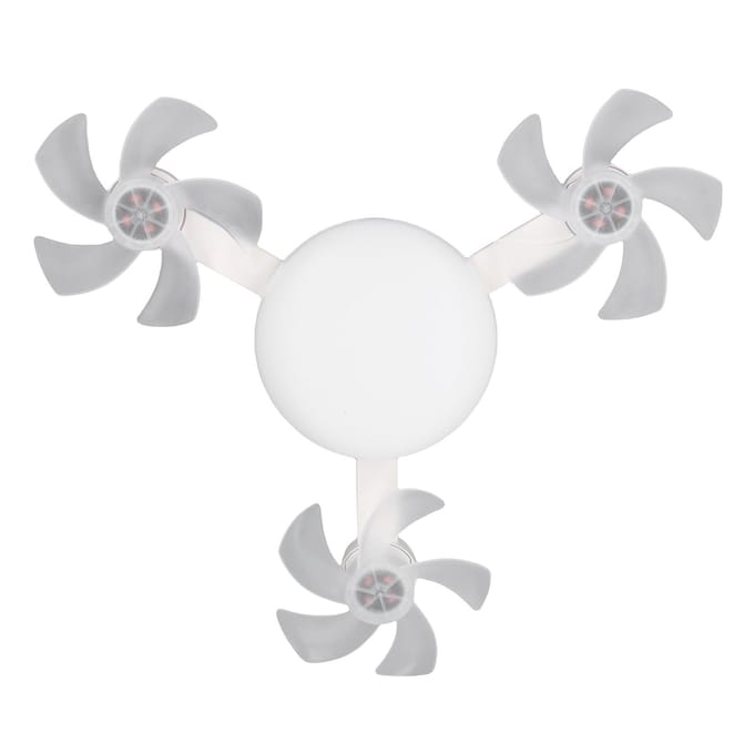 Ventilateur de Plafond avec Minuterie de Lumière 3 Températures de Couleur Variateur Continu E26 E27 Ventilateur Lumineux Silencieux pour white
