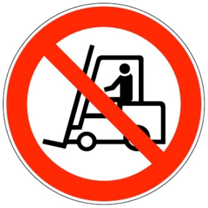 Picto Verboden Voor Heftruck Sticker 200Mm 800224