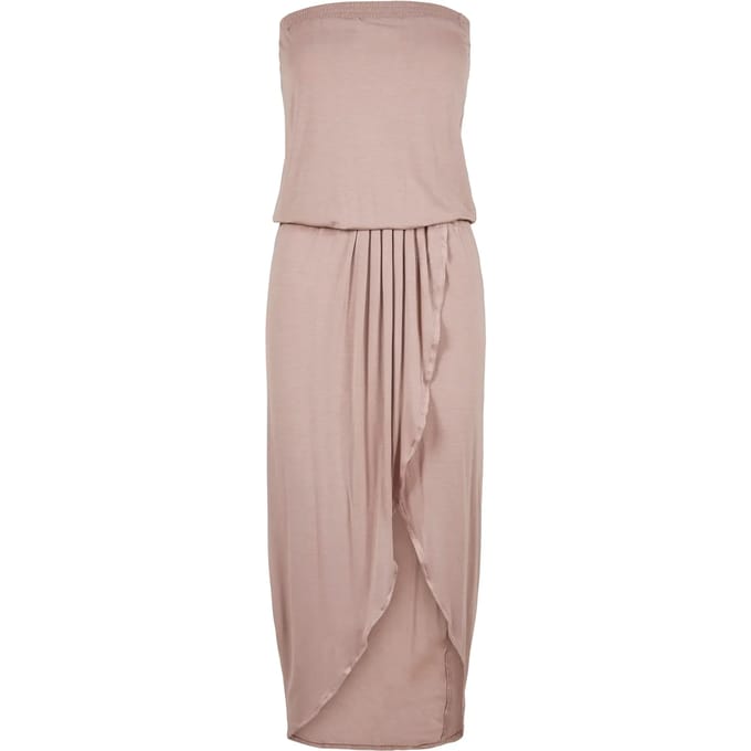 Urban Classics - Viscose Bandeau High low jurk - S - Roze