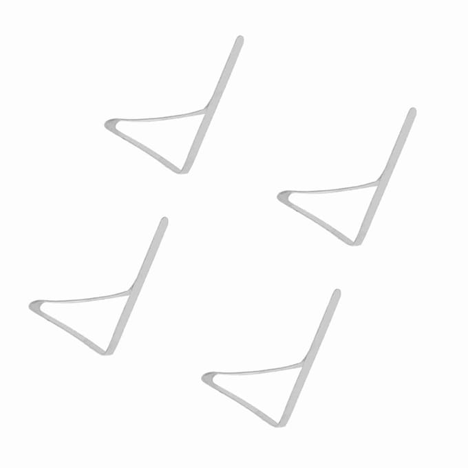 4pcs Grands Clips de Fixation pour Nappe de Table Acier Inoxydable Antidérapant Pinces de Maintien pour Nappe 10.5*7cm white