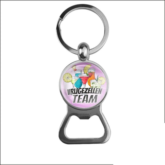 Bieropener Glas - Vrijgezellen Team - Paars