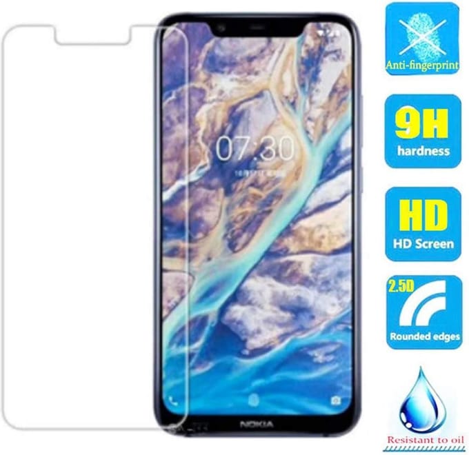 2 Stuks Screenprotector Tempered Glass Glazen Gehard Screen Protector 2.5D 9H (0.3mm) - Geschikt Voor: Nokia 7.1