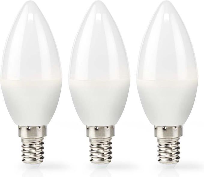Nedis LED-Lamp E14 - Kaars - 4.9 W - 470 lm - 2700 - Warm Wit - Frosted - 3 Stuks