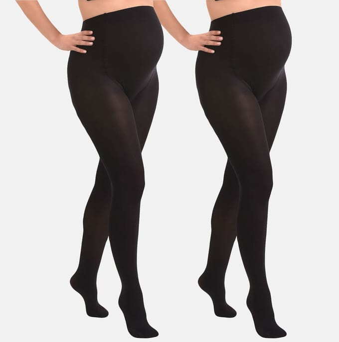 Mamsy - 2-Pack Opaque Zwangerschapspanty 60den - Zwart - M