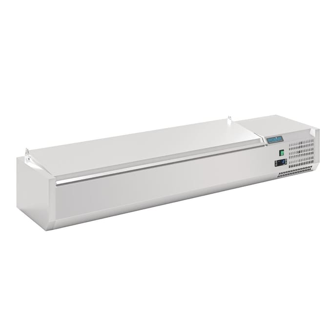Polar G-serie opzetkoelvitrine met deksel 7x GN 1/4