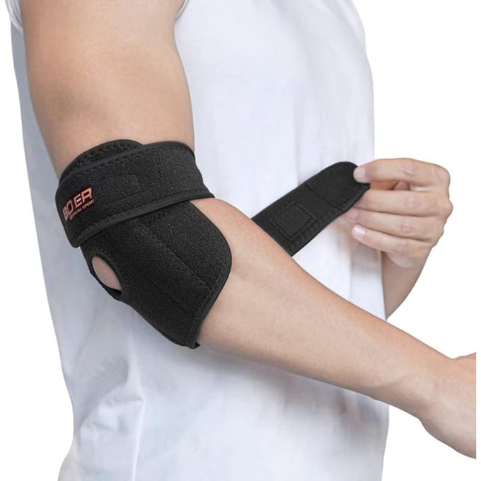 1 pièce Manchon de compression pour coude Support pour tendinite Tennis Golfeurs Arthrite Haltérophilie Protection de coude noir