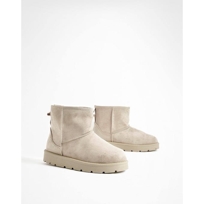 boohoo Dames Mini Cosy Boots | Mocha | Maat: 4