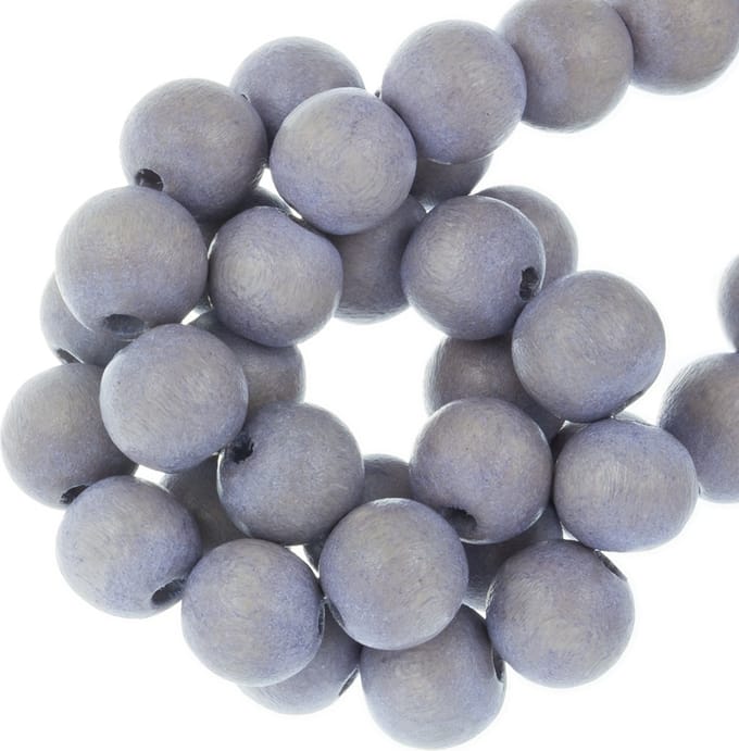 Houten Kralen Vintage Look (12 mm) Stone Blue (70 stuks)