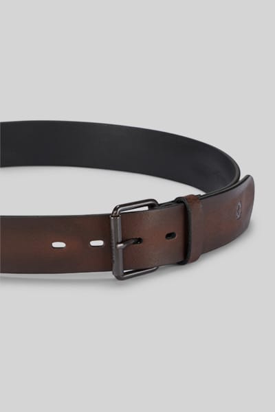 strellson riem Leather Belt 4,0 W100 Dark Brown donkerbruin