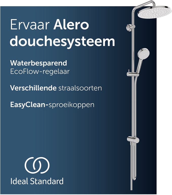 Ideal Standard Alero douchesysteem, waterbesparende doucheset – Chroom