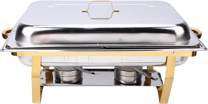 Dubbele RVS Chafing Dish – Warmhoudfunctie – Dubbel Vak – Food Grade RVS – Catering Buffet