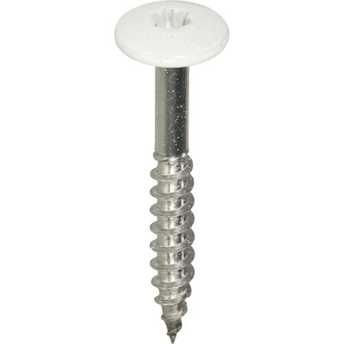 Schroeven voor montage Trespa platen - Torx 20 - 4,8x38mm - RVS - Deeldraad - Wit RAL 9010 (100 stuks)