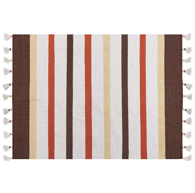 HISARLI - Vloerkleed - Lichtbeige - 140 x 200 cm - Katoen