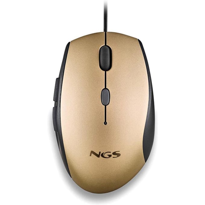 NGS Moth Ergonomische Bedrade Muis met USB Type-C - Goud