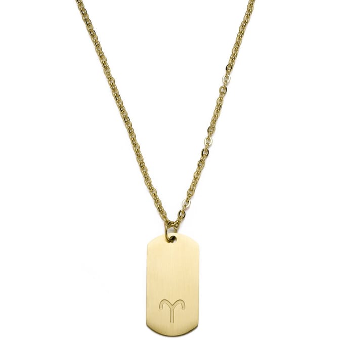 Goudkleurige Stalen Ketting met Sterrenbeeld Ram