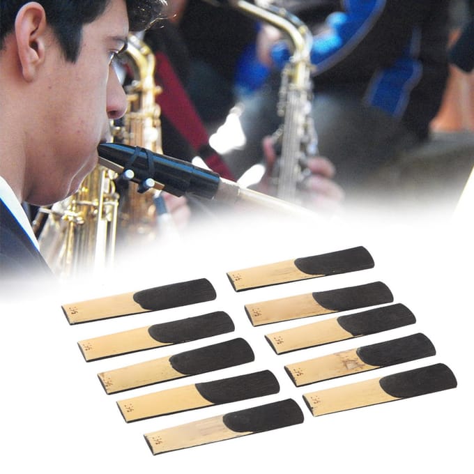 10 stuks vervangende set voor tenorsaxofoonrieten met een sterkte van 1,5. Accessoires voor muziekinstrumenten. beige