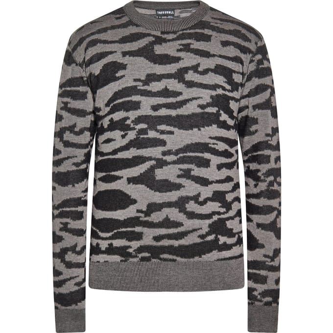TUFFSKULL Jumper Heren zwart grijs melange