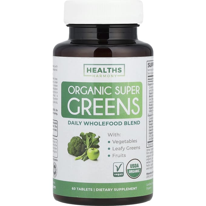 Healths Harmony, Super Greens Bio, 60 Comprimés