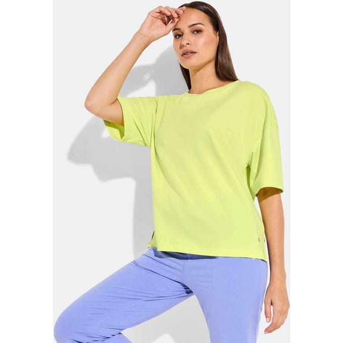 Sweatshirt met rechte zoom - geel - Gr. 44 van Goldner Fashion