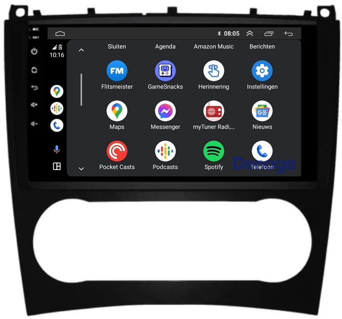 CarPlay autoradio geschikt voor Mercedes CLC | 2008 t/m 2011 | Android 16 | Draadloos Apple CarPlay & Android Auto | 2GB + 32GB | QuadCore processor | Denago DNG-A500 | 2025 model | 2008 2009 2010 2011 | Bluetooth & Wifi